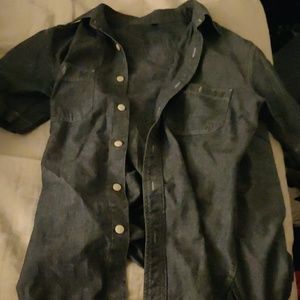 Blue short sleeve button up